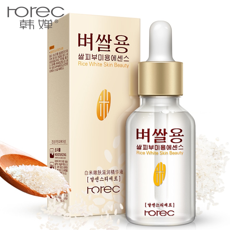 HOREC White Rice Whitening Serum Face Moisturizing Cream Anti Wrinkle Anti Aging Face Fine Lines Acne Treatment Skin Care 15ml