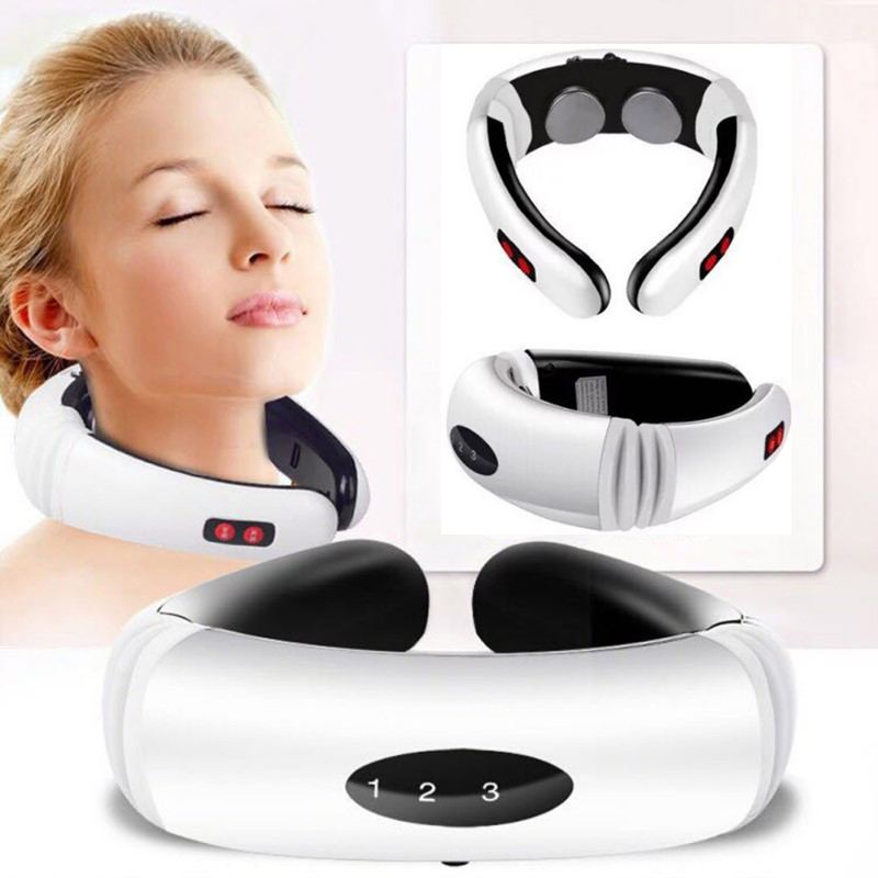 Electric Pulse Back and Neck Massager Far Infrared Heating Pain Relief Tool Health Care Relaxation