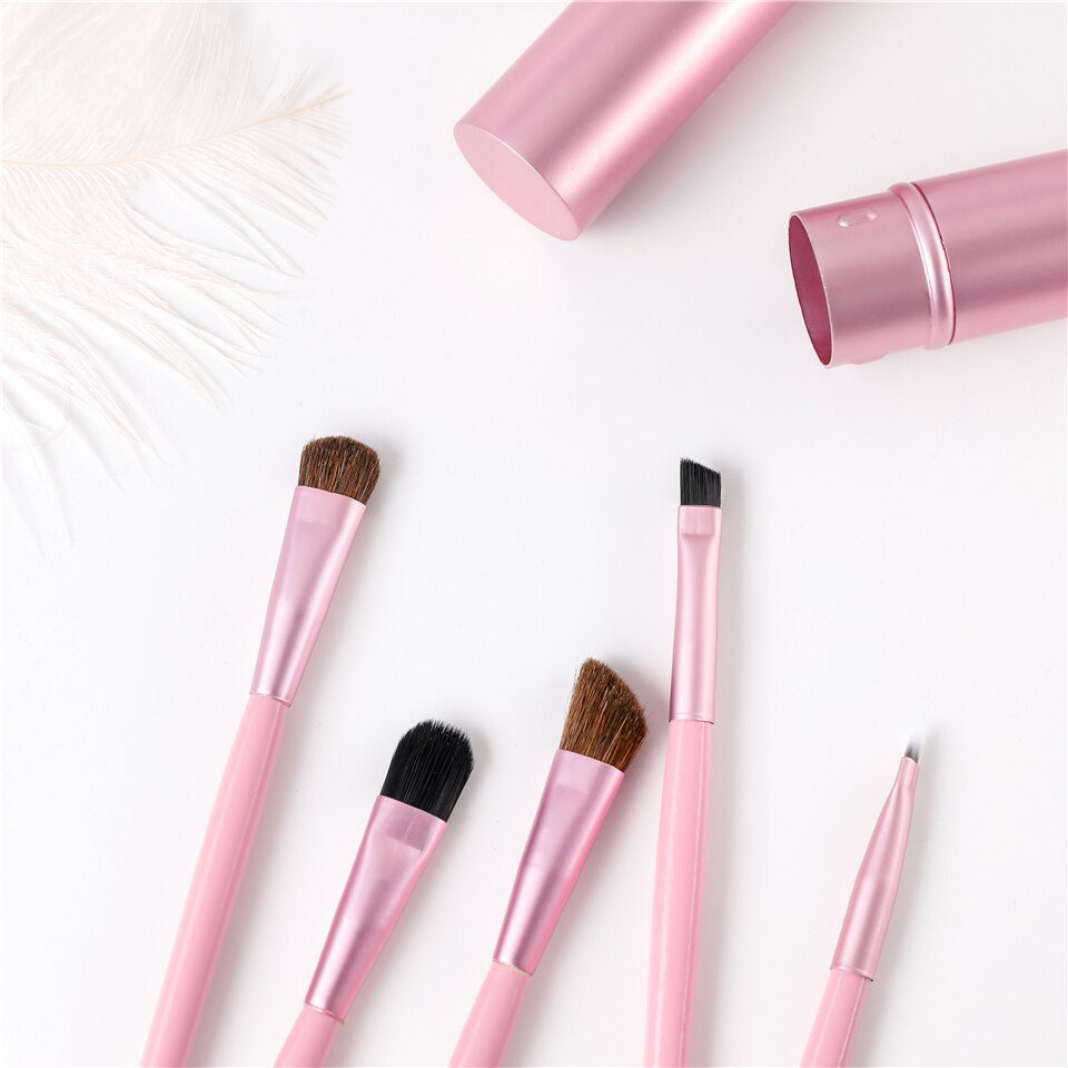 BBL 5pcs Travel Portable Mini Eye Makeup Brushes Set Smudge Eyeshadow Eyeliner Eyebrow Brush Lip Make Up Brush kit Professional