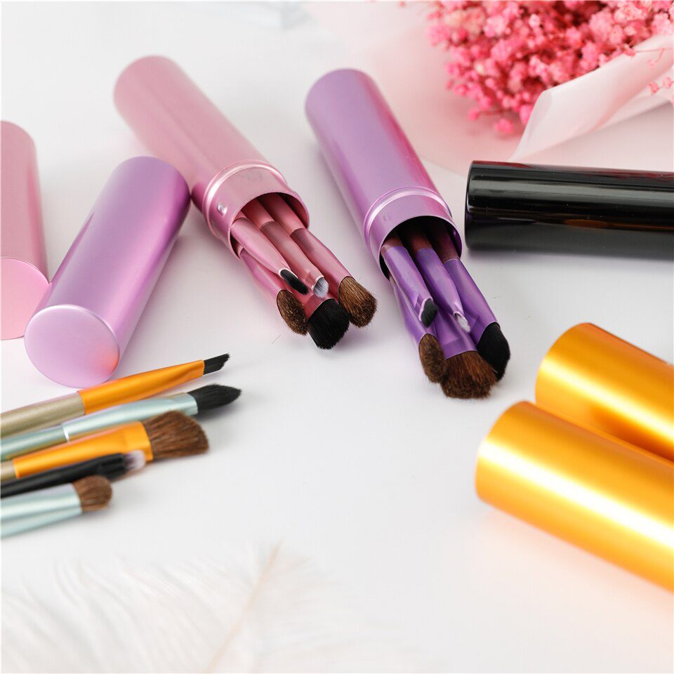 BBL 5pcs Travel Portable Mini Eye Makeup Brushes Set Smudge Eyeshadow Eyeliner Eyebrow Brush Lip Make Up Brush kit Professional