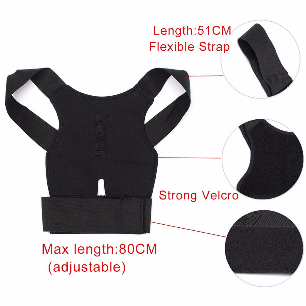 Aptoco New Men Women Adjustable Magnetic Posture Corrector Belt Braces Support Back Corrector Shoulder Plus Size