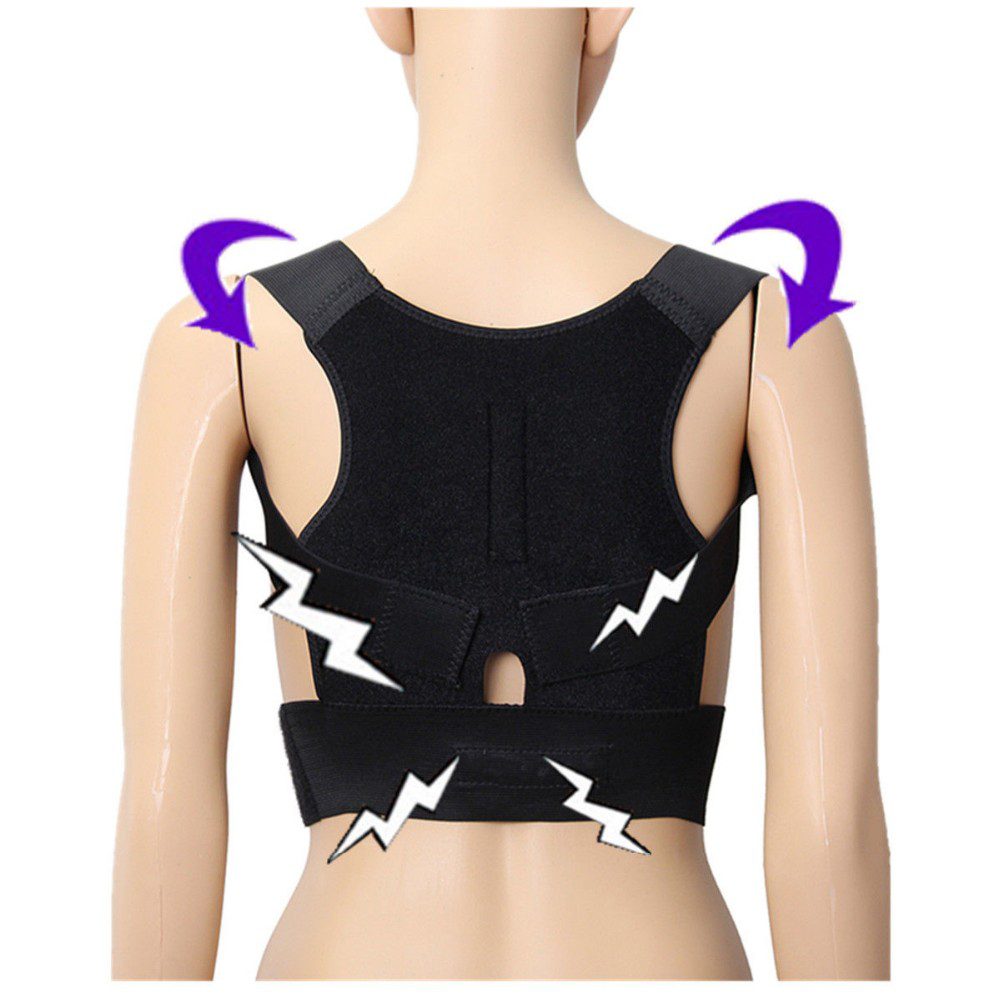 Aptoco New Men Women Adjustable Magnetic Posture Corrector Belt Braces Support Back Corrector Shoulder Plus Size