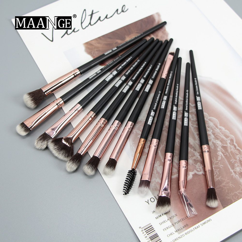 MAANGE Pro  3/5/12 pcs/lot  Makeup Brushes Set Eye Shadow Blending Eyeliner Eyelash Eyebrow Brushes For Makeup New