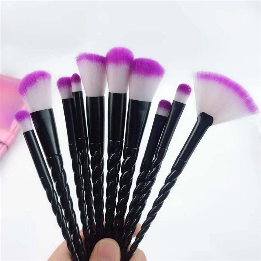 10pcs Unicorn Makeup Brushes Sets Maquiagem Foundation Powder Cosmetic Blush Eyeshadow Women Beauty Glitter Make Up Brush Tools