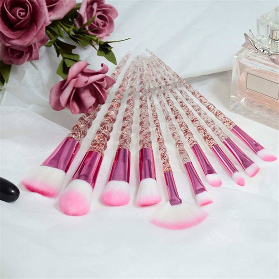 10pcs Unicorn Makeup Brushes Sets Maquiagem Foundation Powder Cosmetic Blush Eyeshadow Women Beauty Glitter Make Up Brush Tools