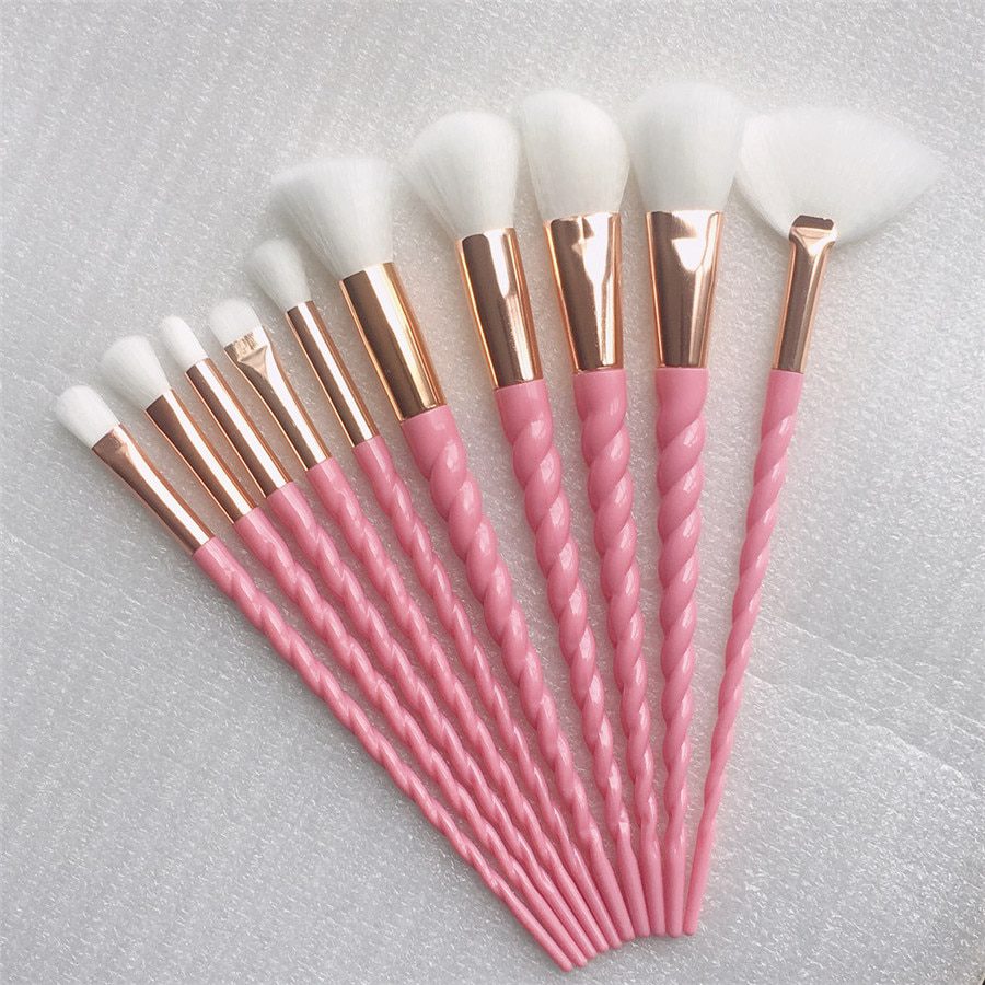 10pcs Unicorn Makeup Brushes Sets Maquiagem Foundation Powder Cosmetic Blush Eyeshadow Women Beauty Glitter Make Up Brush Tools