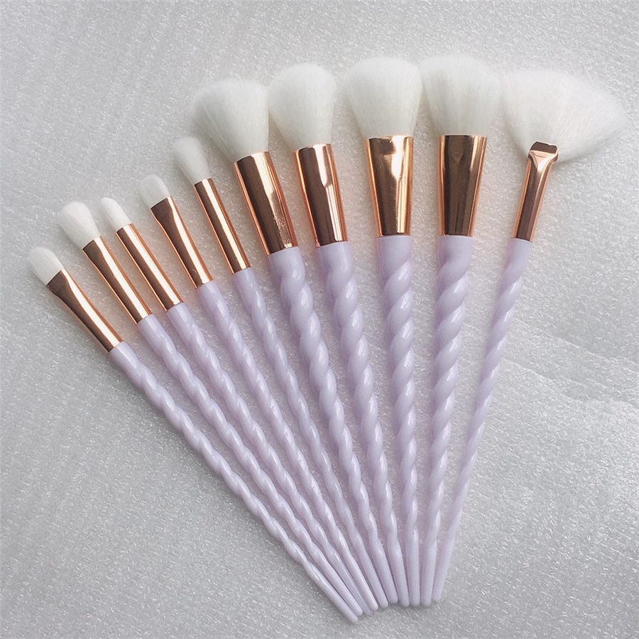 10pcs Unicorn Makeup Brushes Sets Maquiagem Foundation Powder Cosmetic Blush Eyeshadow Women Beauty Glitter Make Up Brush Tools