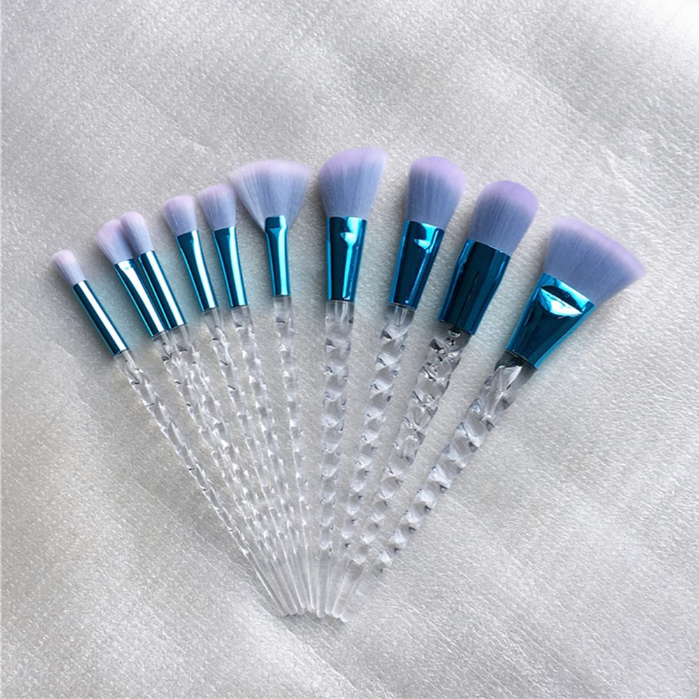 10pcs Unicorn Makeup Brushes Sets Maquiagem Foundation Powder Cosmetic Blush Eyeshadow Women Beauty Glitter Make Up Brush Tools