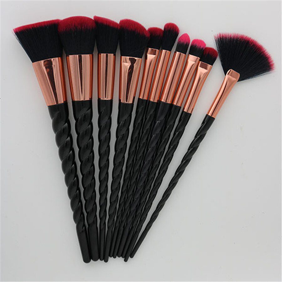 10pcs Unicorn Makeup Brushes Sets Maquiagem Foundation Powder Cosmetic Blush Eyeshadow Women Beauty Glitter Make Up Brush Tools