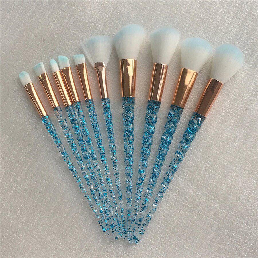 10pcs Unicorn Makeup Brushes Sets Maquiagem Foundation Powder Cosmetic Blush Eyeshadow Women Beauty Glitter Make Up Brush Tools