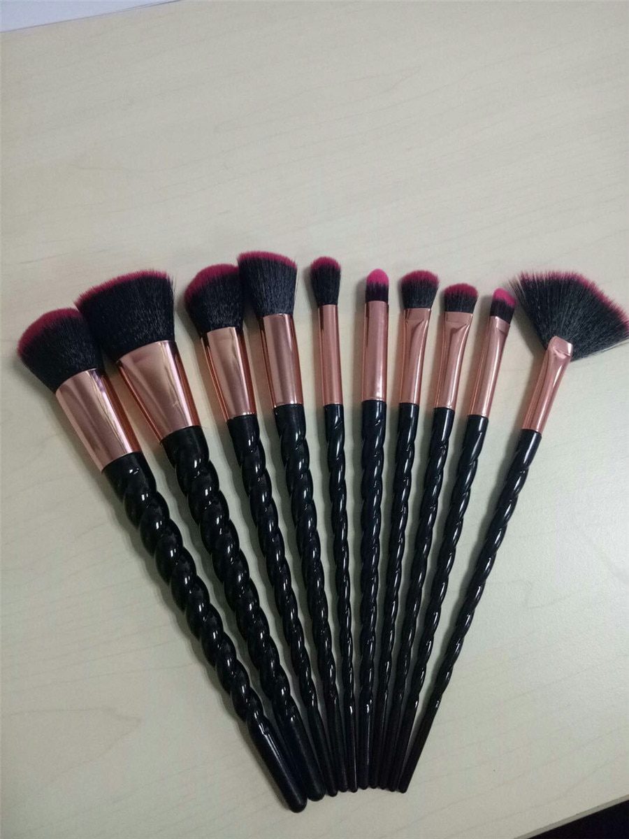 10pcs Unicorn Makeup Brushes Sets Maquiagem Foundation Powder Cosmetic Blush Eyeshadow Women Beauty Glitter Make Up Brush Tools