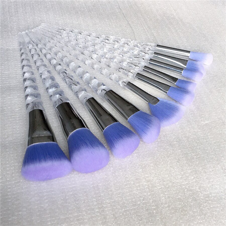 10pcs Unicorn Makeup Brushes Sets Maquiagem Foundation Powder Cosmetic Blush Eyeshadow Women Beauty Glitter Make Up Brush Tools