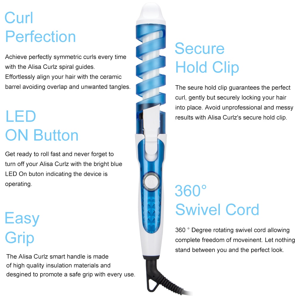 2019 Professional Hair Curler Magic Spiral Curling Iron Fast Heating Curling Wand Electric Hair Styler Pro Styling Tool