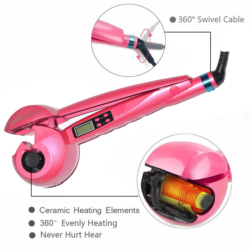 Queenme Automatic Hair Curler Magic Curling Iron LCD Screen Ceramic Heating Anti-perm Wave Curl Styler Hair Care Styling Tools