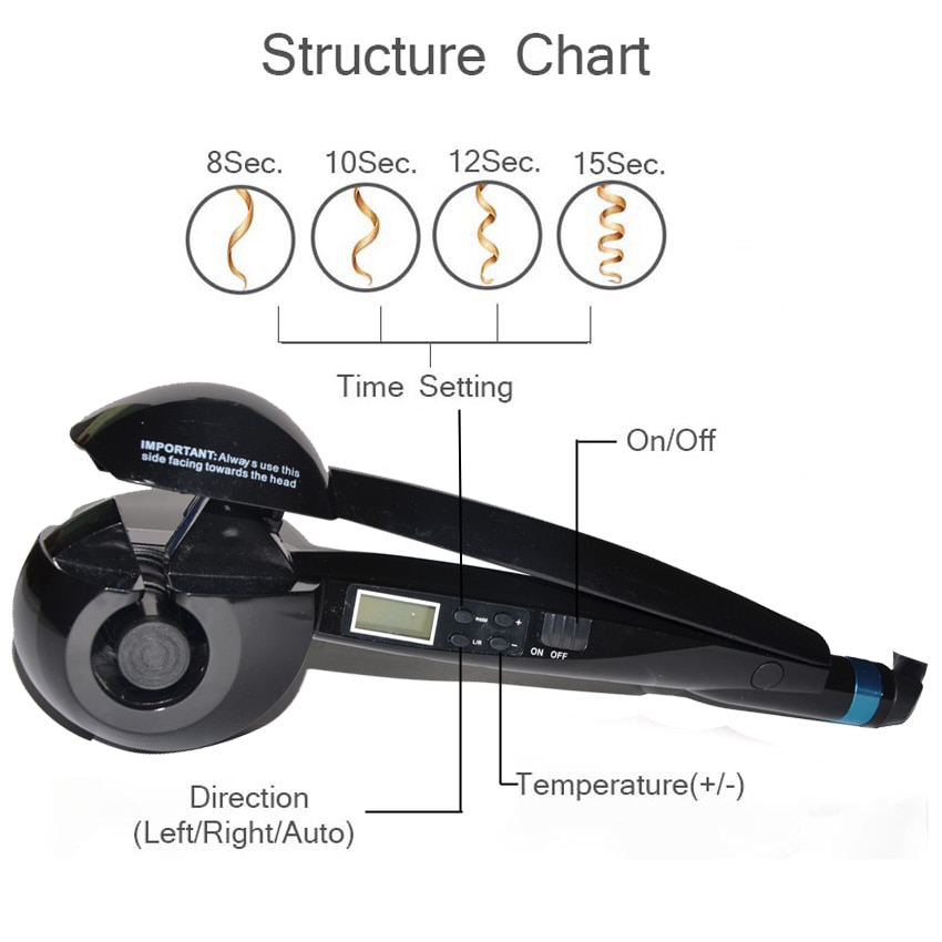 Queenme Automatic Hair Curler Magic Curling Iron LCD Screen Ceramic Heating Anti-perm Wave Curl Styler Hair Care Styling Tools