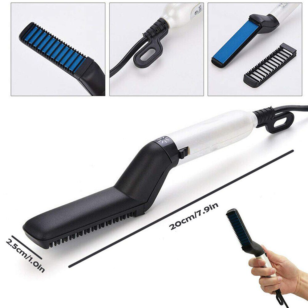 Men Quick Beard Straightener Styler Comb Multifunctional Hair Curling Curler Show Cap Tool Electric Hair Styler for Men