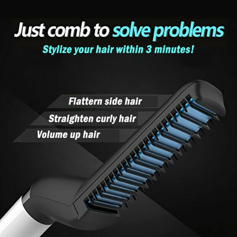 Men Quick Beard Straightener Styler Comb Multifunctional Hair Curling Curler Show Cap Tool Electric Hair Styler for Men