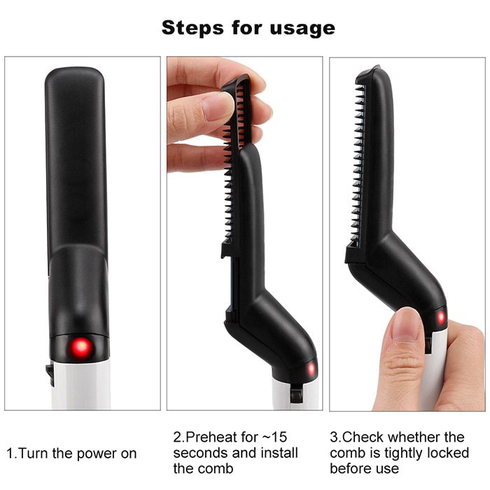 Men Quick Beard Straightener Styler Comb Multifunctional Hair Curling Curler Show Cap Tool Electric Hair Styler for Men