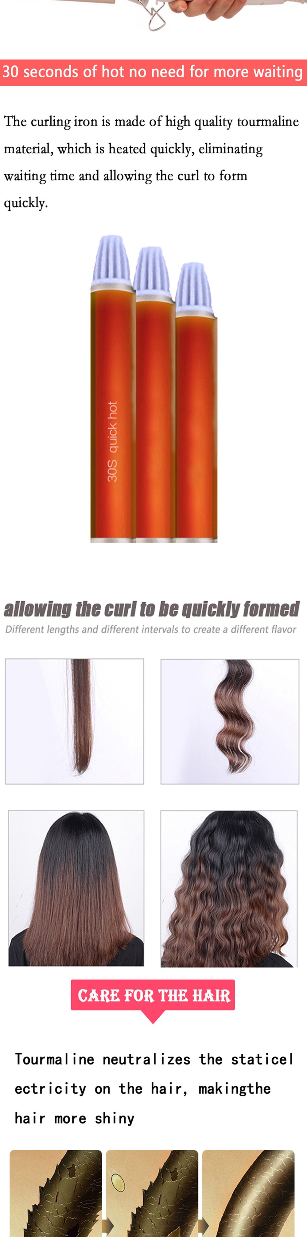 Kemei Curling hair curler Professional hair care & styling tools Wave Hair styler curling irons Hair crimper krultang iron   5