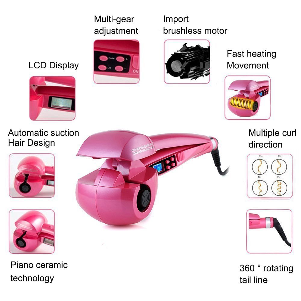 New Automatic LCD Anti-Scalding Curling Iron Hair Heating Curler Wand Styling Tools Styler Curl Iron Ceramic Curlers Spiral WXB