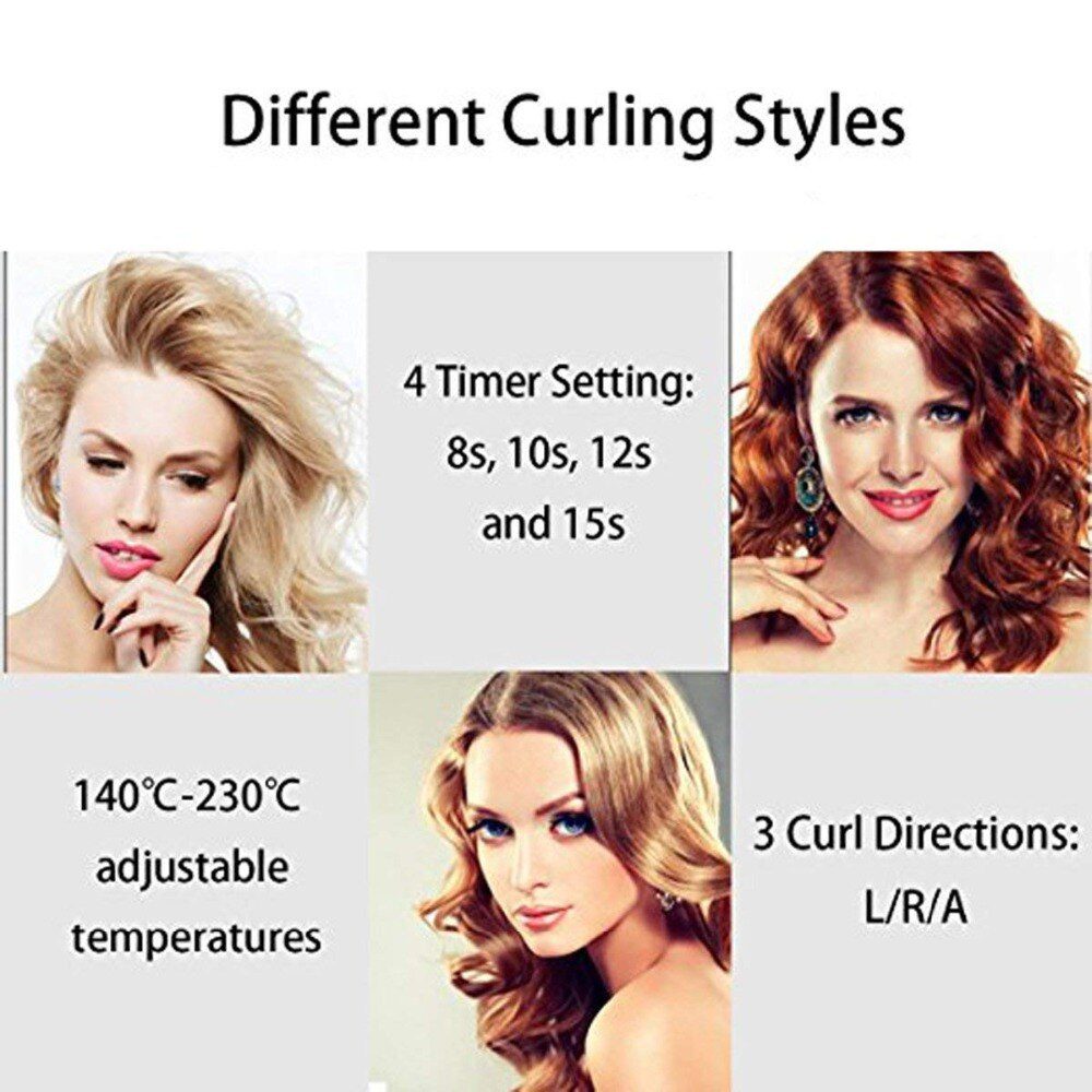 New Automatic LCD Anti-Scalding Curling Iron Hair Heating Curler Wand Styling Tools Styler Curl Iron Ceramic Curlers Spiral WXB