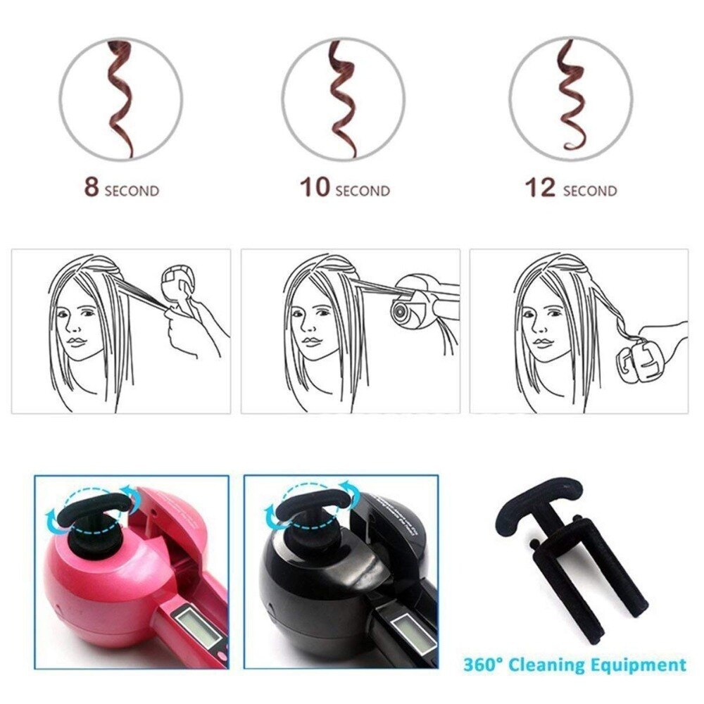 New Automatic LCD Anti-Scalding Curling Iron Hair Heating Curler Wand Styling Tools Styler Curl Iron Ceramic Curlers Spiral WXB