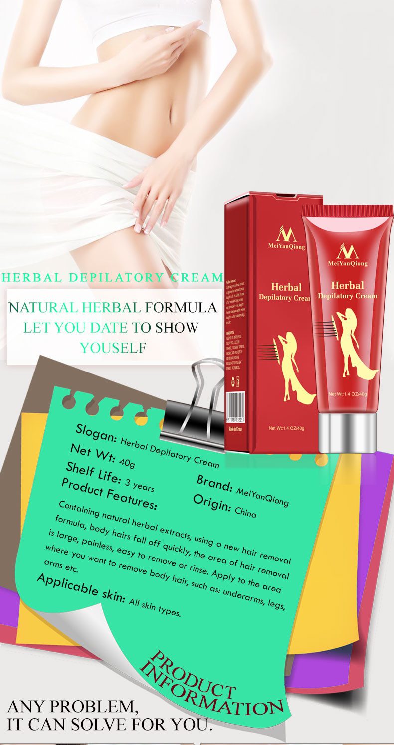 Unisex Herbal Hair Removal Cream Painless Hair Removal Removes Underarm Leg Hair Body Care Gentle Not Stimulating