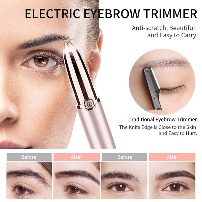 ANLAN Electric Eyebrow Trimmer Makeup Painless Eye Brow Epilator Mini Shaver Razors Portable Facial Hair Remover Women depilator