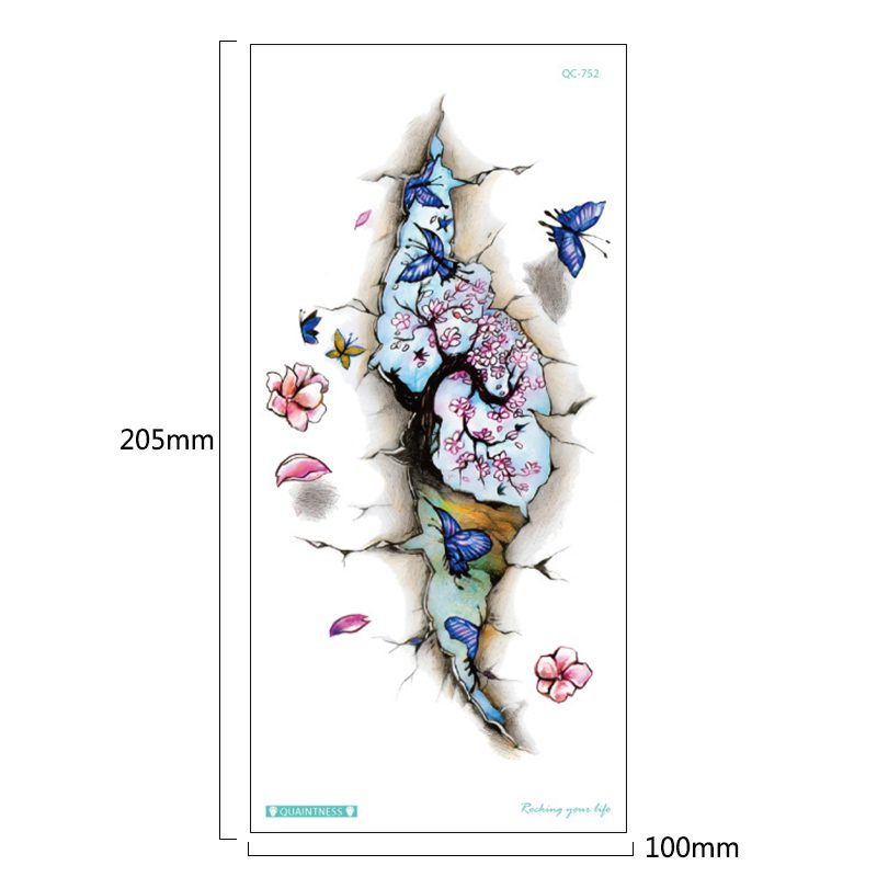 Fashion Colorful Flowers Tattoo Women New Waterproof Temporary Black Tattoo Sticker Body Art