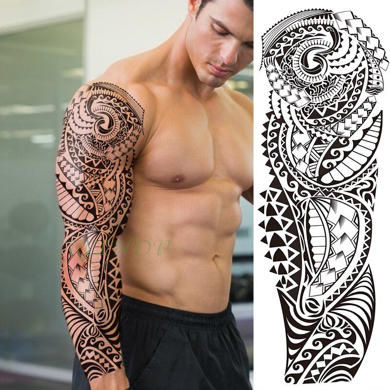 Waterproof Temporary Tattoo Sticker eye clock bird Pagoda full arm large size fake tatto flash tatoo sleeve tato for men women