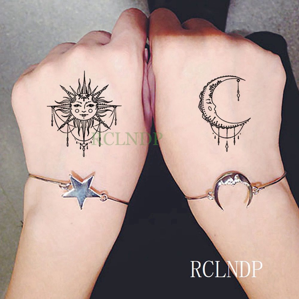 Waterproof Temporary Tattoo Stickers Moon Hill forest star Fake Tatto Flash Tatoo Tatouage Body Art Hand Foot for Girl Women Men