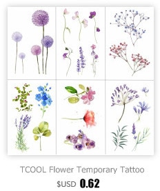 HXMAN Flower Temporary Tattoos for Women Hand Tattoo Sticker Fashion Body Art Waterproof Arm Fake Tatoo Paper 9.8X6cm P-013