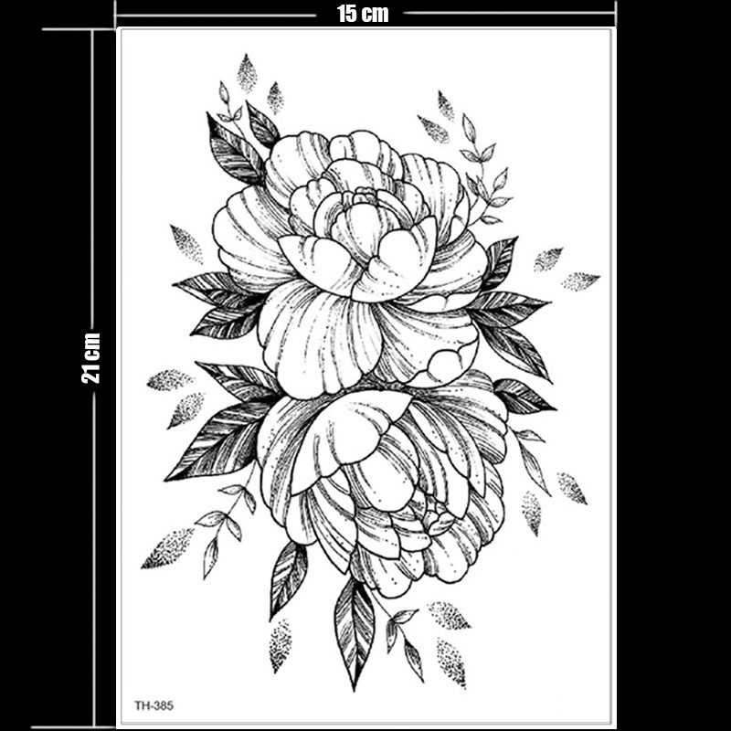 temporary tattoo black flower tattoo sleeves water transfer tatoo sticker peony rose tattoos body art sexy tatoo girl arm tatto