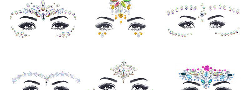 Face jewels sticker Make Up Adhesive Temporary Tattoo  Body Art Gems Rhinestone Stickers for  Festival Party