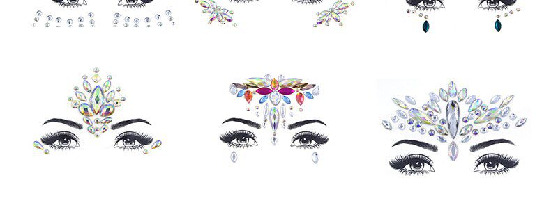 Face jewels sticker Make Up Adhesive Temporary Tattoo  Body Art Gems Rhinestone Stickers for  Festival Party