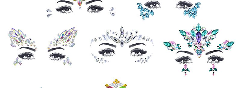 Face jewels sticker Make Up Adhesive Temporary Tattoo  Body Art Gems Rhinestone Stickers for  Festival Party