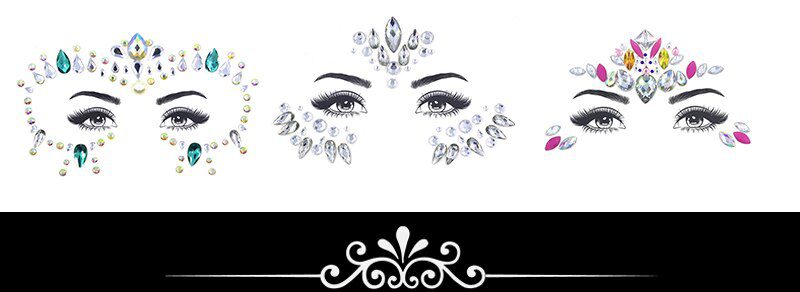 Face jewels sticker Make Up Adhesive Temporary Tattoo  Body Art Gems Rhinestone Stickers for  Festival Party