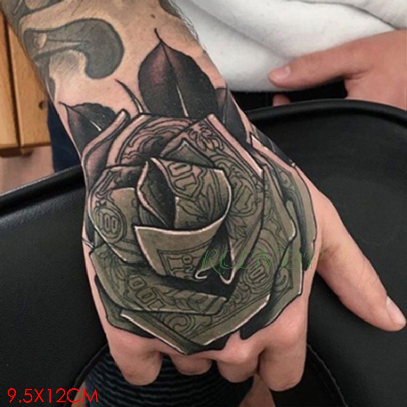 Waterproof Temporary Tattoo Sticker Flower Rose Fake Tatto Flash Tatoo Hand Arm Foot Back Tato body art for Girl Women Men