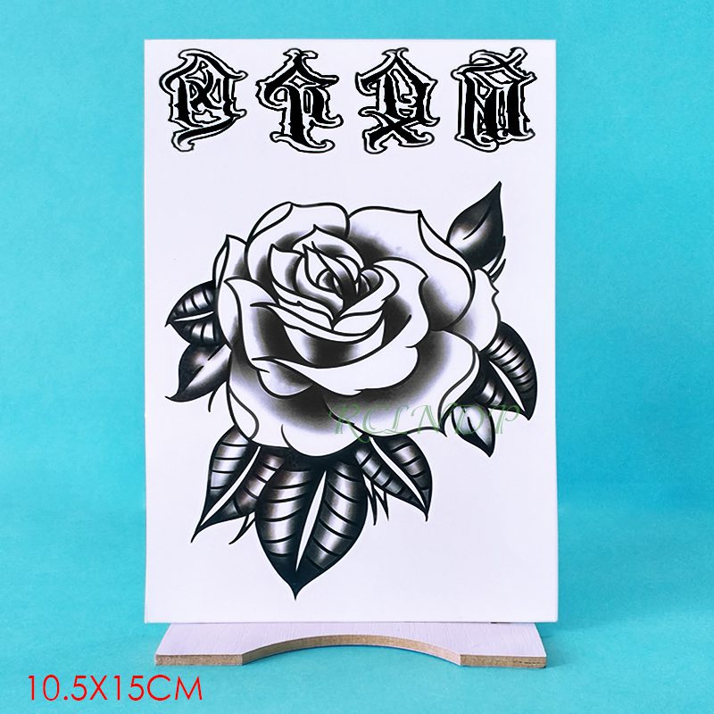 Waterproof Temporary Tattoo Sticker Flower Rose Fake Tatto Flash Tatoo Hand Arm Foot Back Tato body art for Girl Women Men