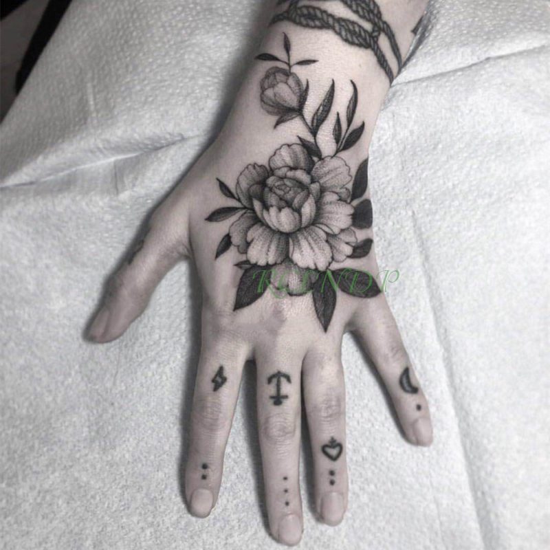 Waterproof Temporary Tattoo Sticker Flower Rose Fake Tatto Flash Tatoo Hand Arm Foot Back Tato body art for Girl Women Men