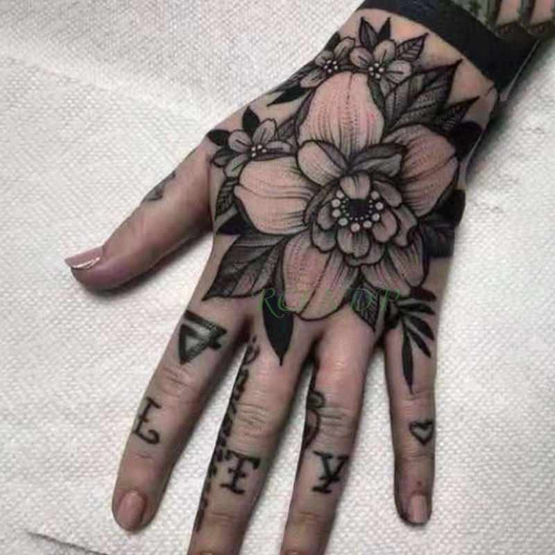 Waterproof Temporary Tattoo Sticker Flower Rose Fake Tatto Flash Tatoo Hand Arm Foot Back Tato body art for Girl Women Men