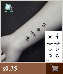 Water Transfer Tattoo Minimalist small sun moon tattoo Body Art Waterproof Temporary fake Tattoo for man woman kid 10.5*6cm