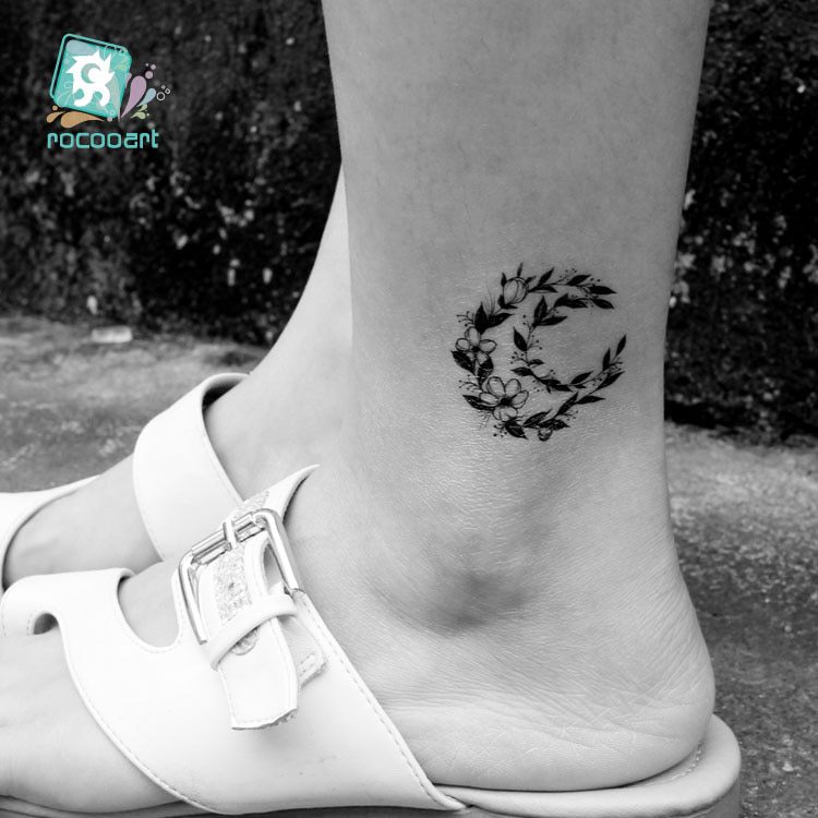 Water Transfer Tattoo Minimalist small sun moon tattoo Body Art Waterproof Temporary fake Tattoo for man woman kid 10.5*6cm