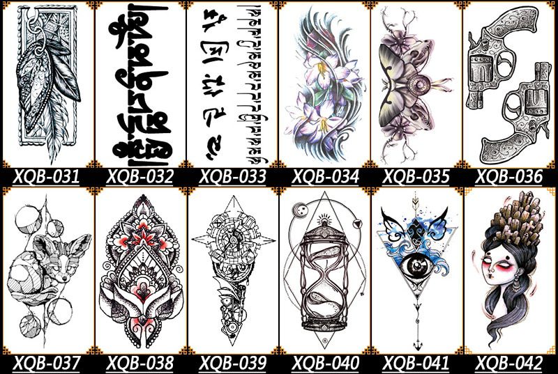 1 Pieces/set Small Full Flower Arm Temporary Waterproof Tattoo Stickers Fox Owl for Women Men Body Art