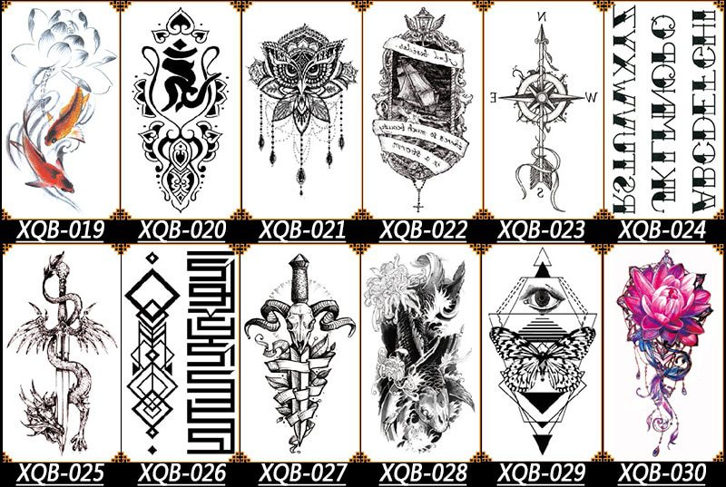 1 Pieces/set Small Full Flower Arm Temporary Waterproof Tattoo Stickers Fox Owl for Women Men Body Art