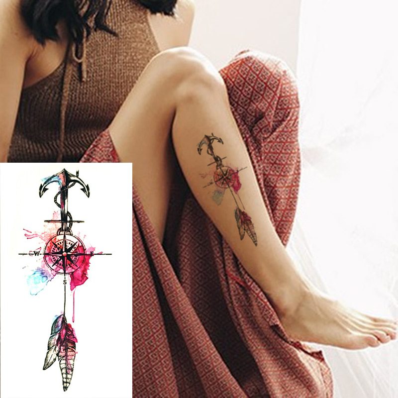 1 Pieces/set Small Full Flower Arm Temporary Waterproof Tattoo Stickers Fox Owl for Women Men Body Art