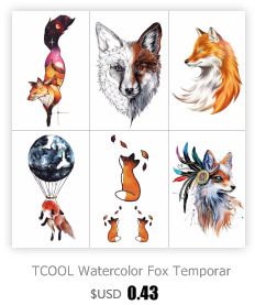 HXMAN Wolf Temporary Tattoo Stickers Waterproof Women Fake Hand Animal Tattoos Adult Men Body Art 9.8X6cm A-085