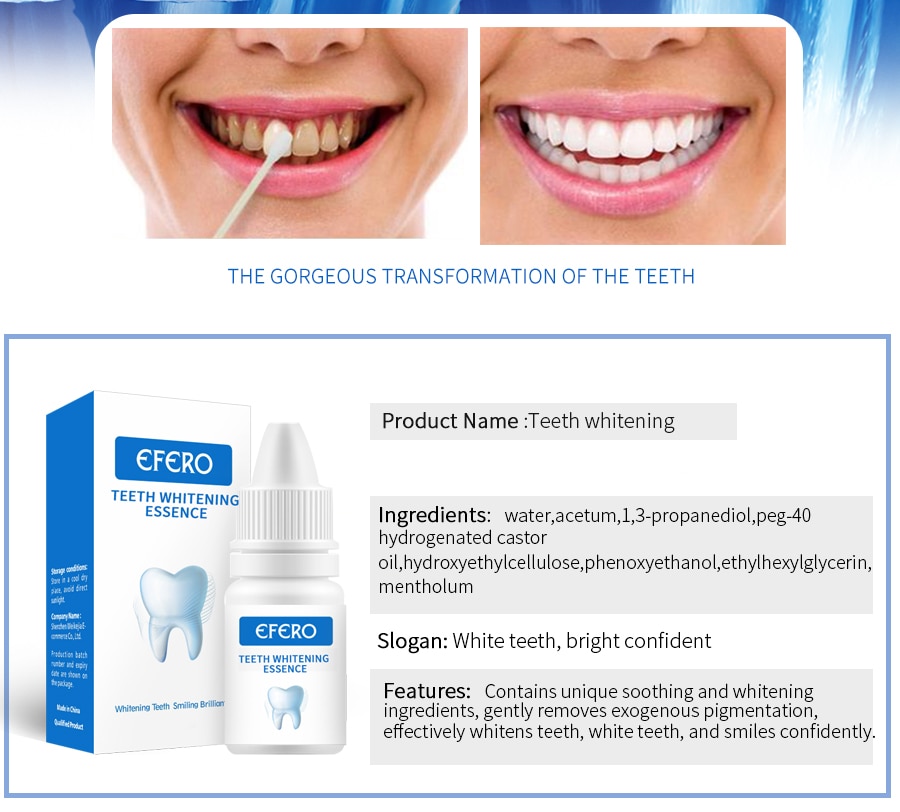 EFERO Teeth Whitening Serum Gel Dental Oral Hygiene Effective Remove Stains Plaque Teeth Cleaning Essence Dental Care Toothpaste