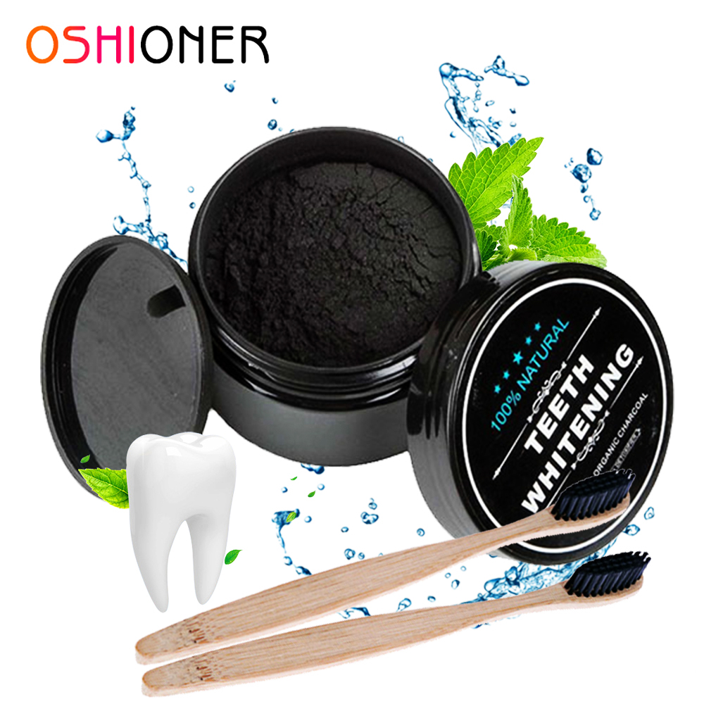 OSHIONER 30g Teeth Whitening Oral Care Charcoal Powder Natural Activated Charcoal Teeth Whitener Powder Oral Hygiene