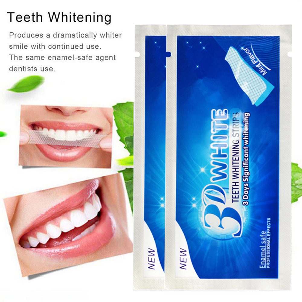 2pcs/Bag Professional 3D Teeth Whitening Strips Dental Bleaching Advanced White Gel Strips Oral Hygiene Care Dental Tools TSLM2